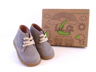 Ghete copii LM, cod 3G1175, seria CREP, gri deschis, piele naturala