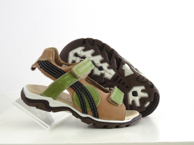 Sandale copii Lui.Gi, cod 3S223, seria CERCHI, maro deschis, piele naturala