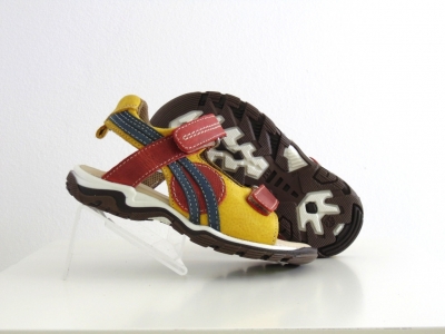 Sandale copii Lui.Gi, cod 3S225, seria CERCHI, galben, piele naturala