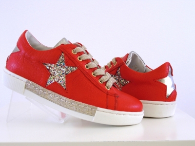 Pantofi sport copii fete Lui.Gi, cod 6A78, seria SUPER STAR, rosu, piele naturala