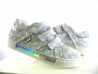 Pantofi sport copii fete Lui.Gi, cod 6A82, seria KIDDY GIRL, gri deschis, piele naturala