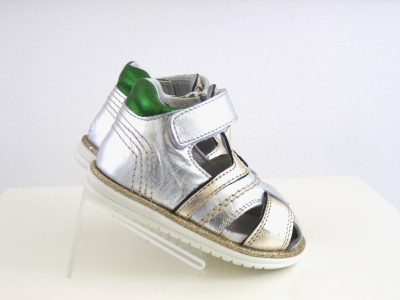 Sandale copii fete Lui.Gi, cod 6S130, seria SIMBA, argintiu, piele naturala