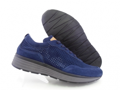 Pantofi sport barbati Lui.Gi, cod 1A582, seria ONDA, bleumarin, piele naturala