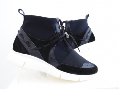 Pantofi sport barbati Lui.Gi, cod 1A595, seria RUNNER, negru, piele naturala