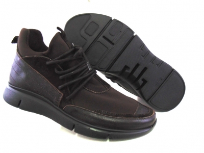 Pantofi sport barbati Lui.Gi, cod 1A598, seria RUNNER, maro inchis, piele naturala