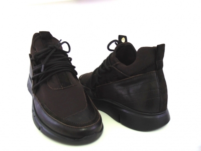 Pantofi sport barbati Lui.Gi, cod 1A598, seria RUNNER, maro inchis, piele naturala