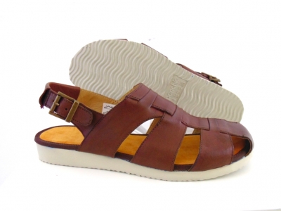 Sandale barbati Lui.Gi, cod 1S82, seria NEW SOFT, maro inchis, piele naturala