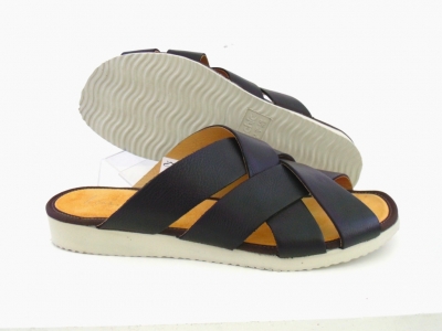 Sandale barbati Lui.Gi, cod 1S85, seria NEW SOFT, negru, piele naturala