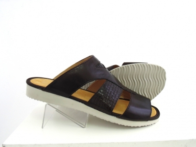 Sandale barbati Lui.Gi, cod 1S89, seria NEW SOFT 1, maro inchis, piele naturala