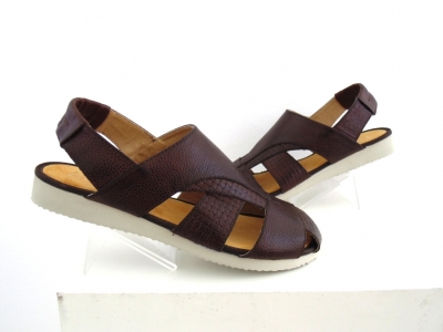 Sandale barbati Lui.Gi, cod 1S91, seria NEW SOFT 1, maro, piele naturala