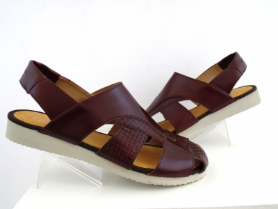 Sandale barbati Lui.Gi, cod 1S94, seria NEW SOFT 1, bordo, piele naturala