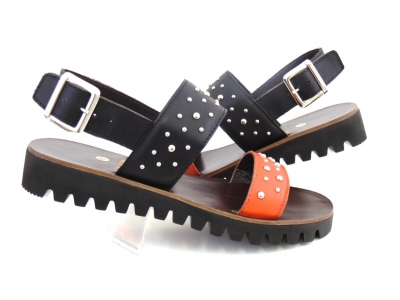 Sandale femei Lui.Gi, cod 2S654, seria EVA, negru, piele naturala