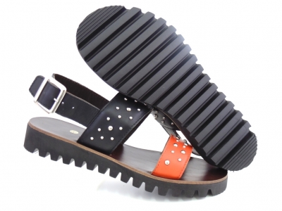 Sandale femei Lui.Gi, cod 2S654, seria EVA, negru, piele naturala