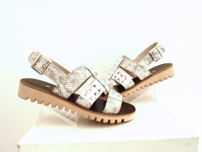 Sandale femei Lui.Gi, cod 2S658, seria IRENE, gri deschis, piele naturala